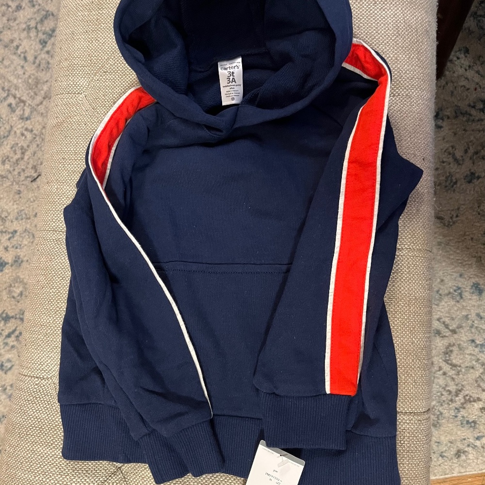 Carters- new with tags- hoodie- size 3T